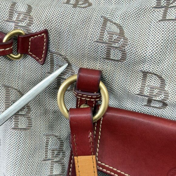Dooney and Bourke Florentine Jacquard The Smith Bag Large in Red Monogram - Picture 14 of 16